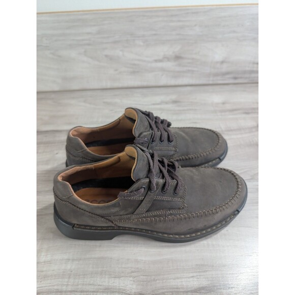 Ecco Fusion II Moc Cocoa Brown Leather Lace Up Mens Shoes Size10 - Picture 5 of 11